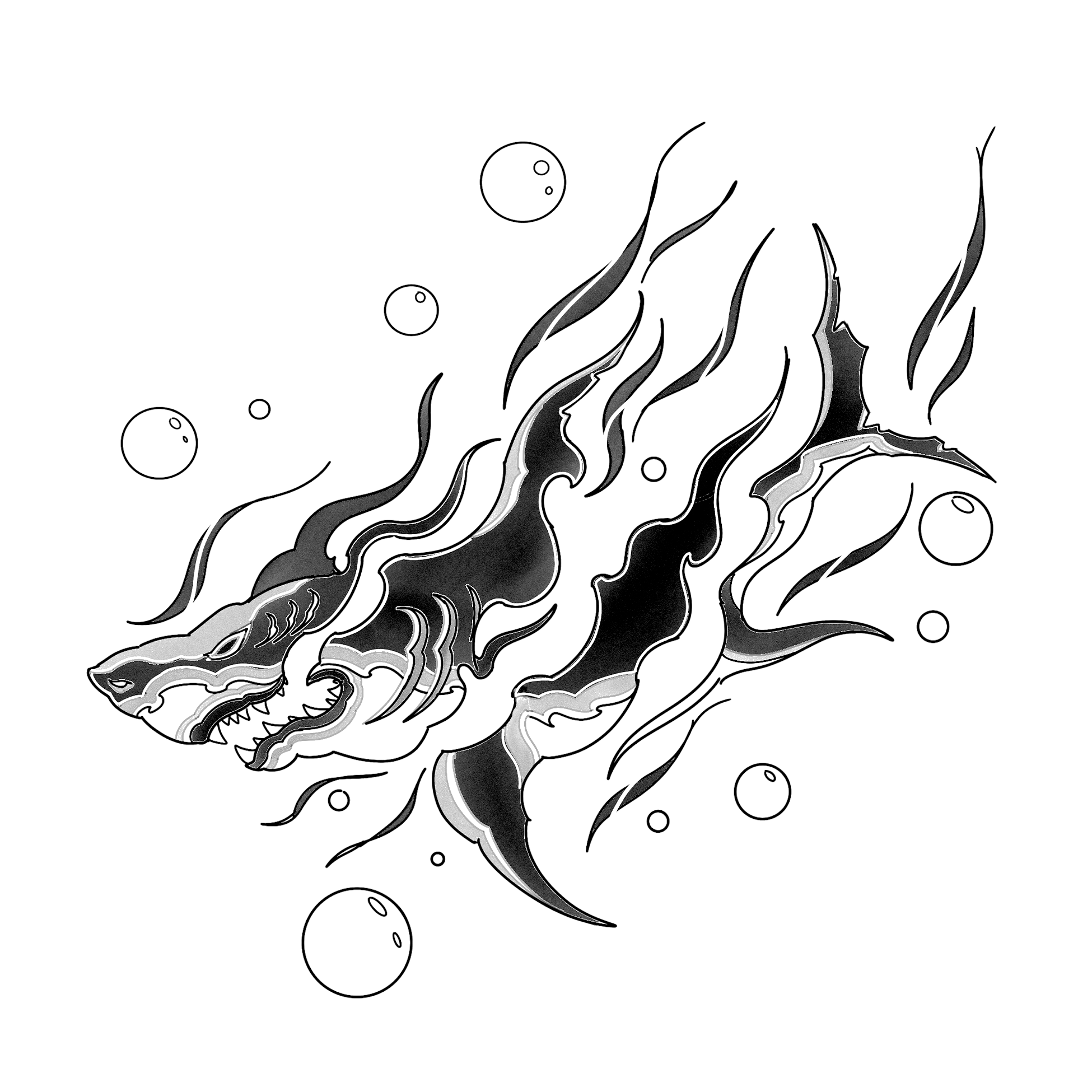 Black & White Water Tattoos That Speak Volumes