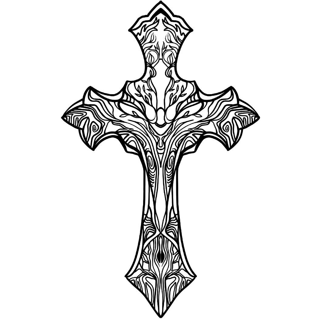 Abstract Tattoo Design Stock Illustration - Download Image Now - Crucifix,  Tattoo, Abstract - iStock