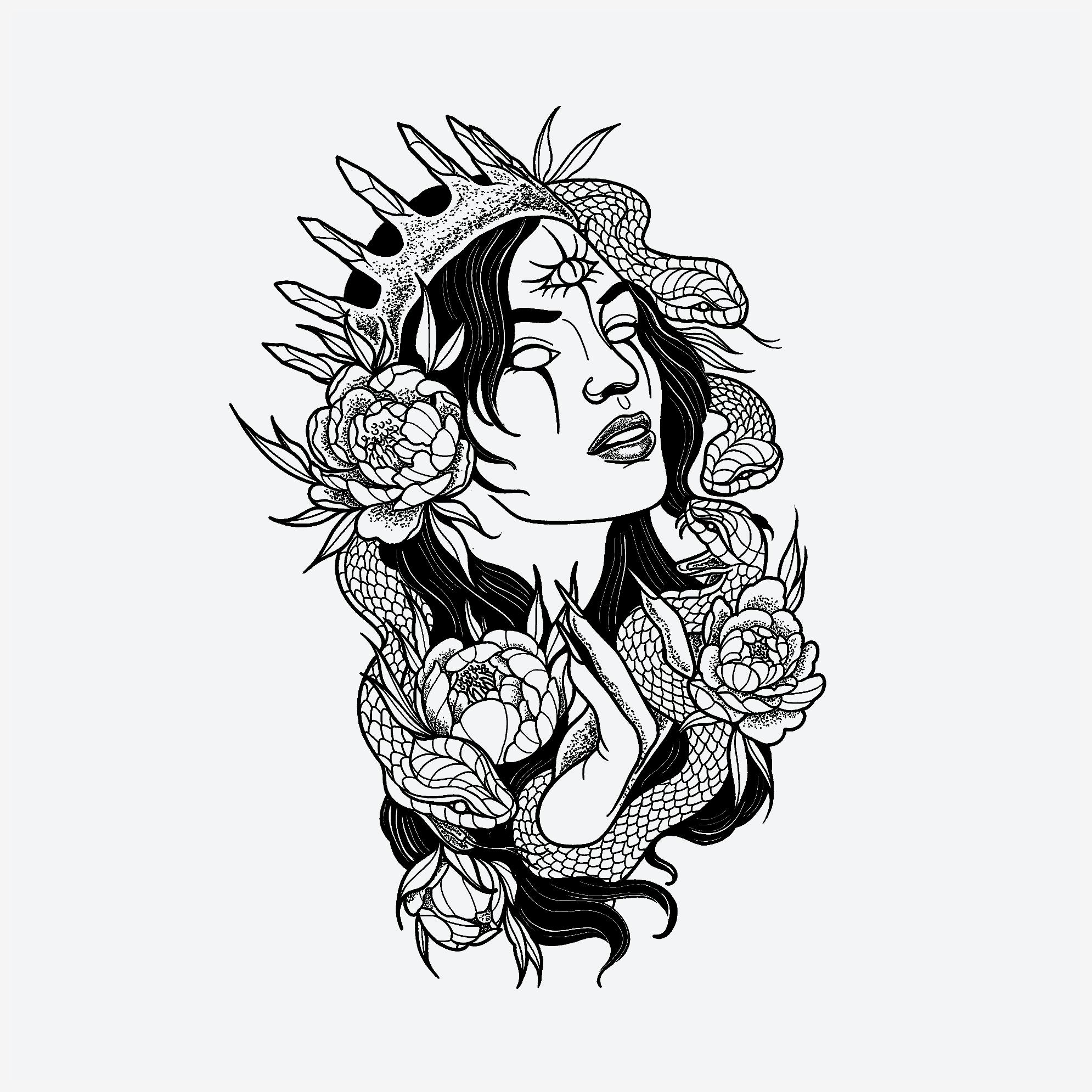 Neo Traditional Beauty on the Face