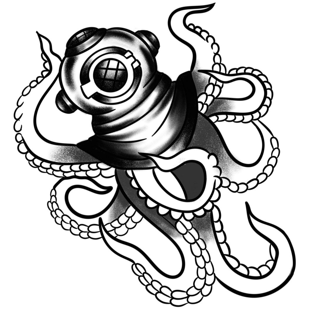 Octopus icon for sea monster tattoo design Stock Vector | Adobe Stock