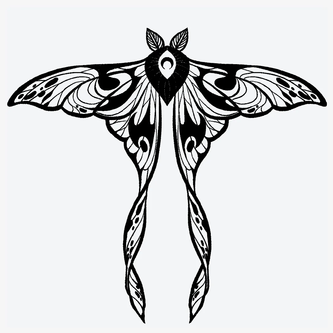 Moonlit Moth Semi-Permanent Tattoo. Lasts 1-2 weeks. Painless and easy ...