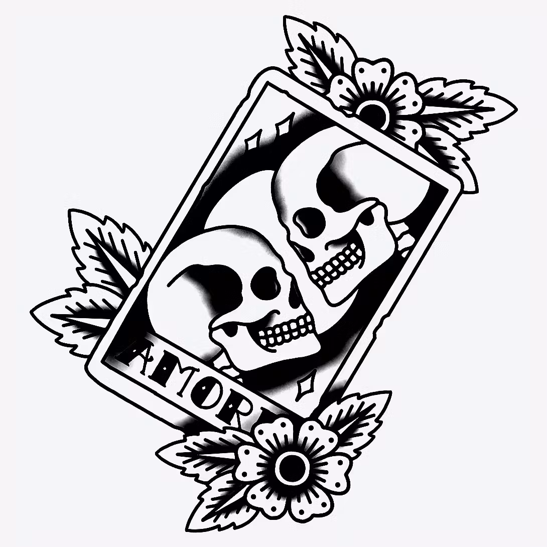 Simple Lovers Tarot Tattoo Ideas