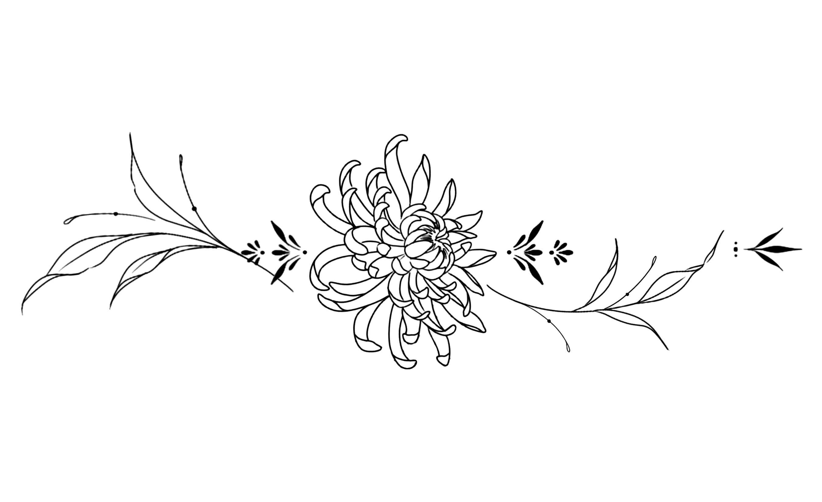 Minimalist Chrysanthemum Tattoos for November