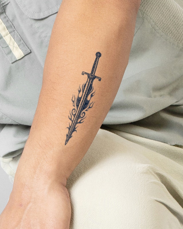 Blackfyre Valyrian Steel Sword Tattoo Semi Permanent Tattoos By Inkbox