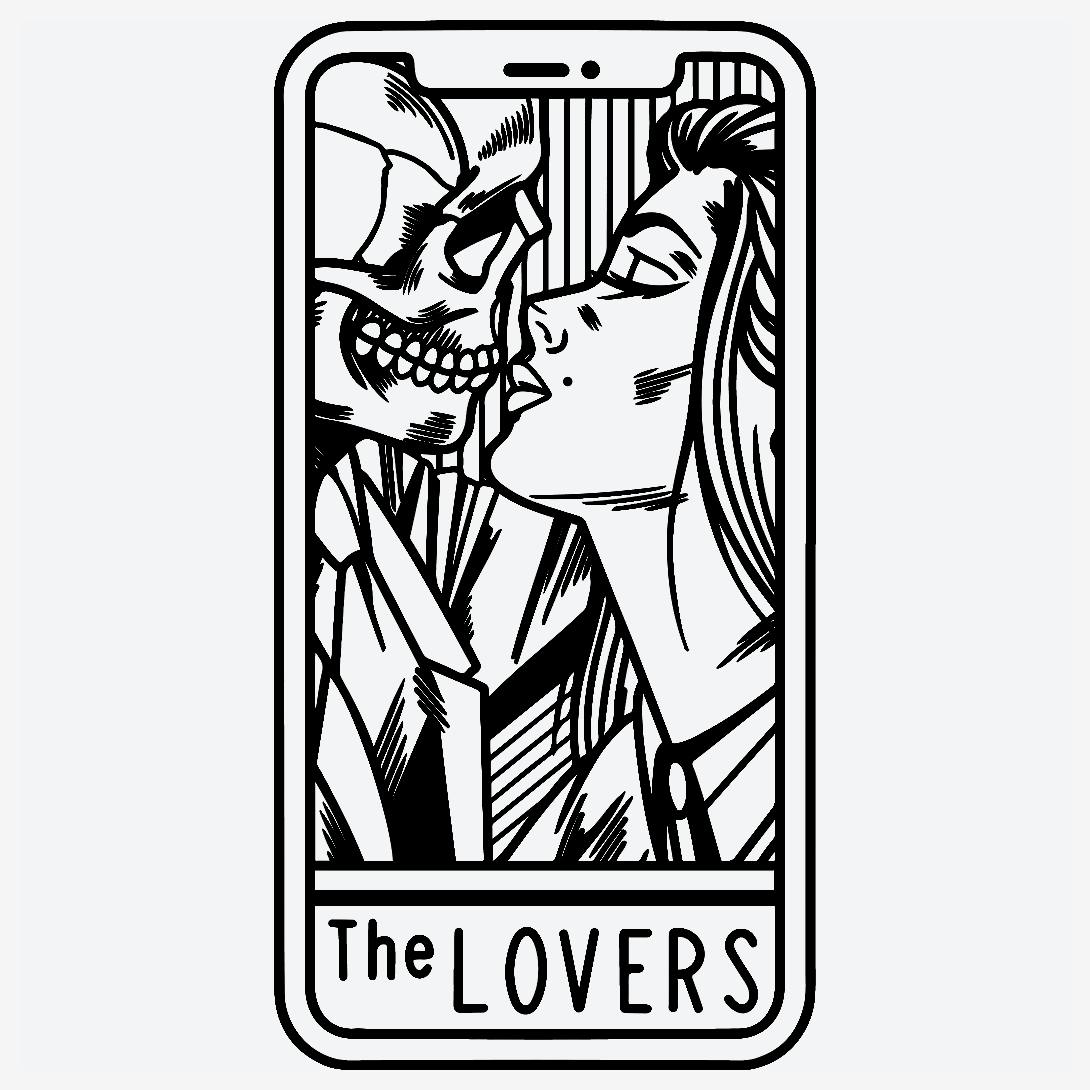 Simple Lovers Tarot Tattoo Ideas