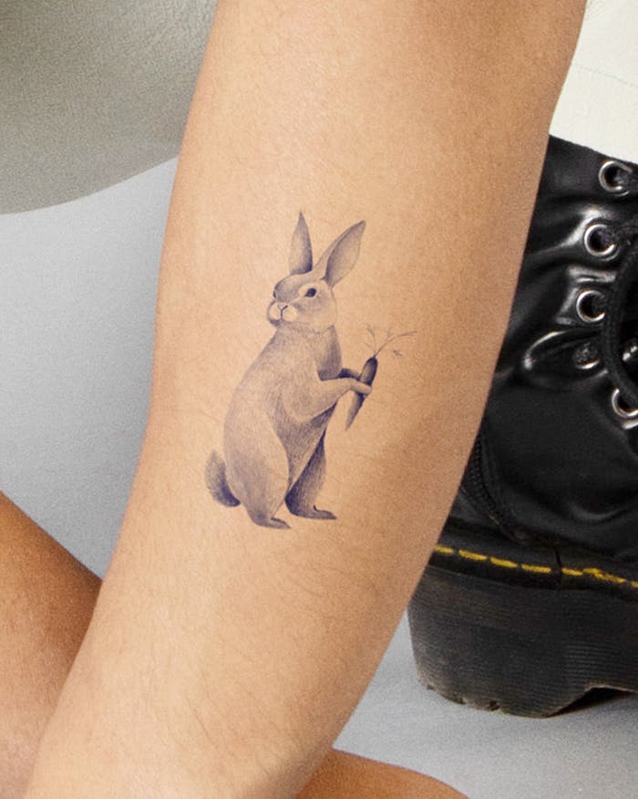Bashful Bunny Tattoo SemiPermanent Tattoos by inkbox™ Inkbox™