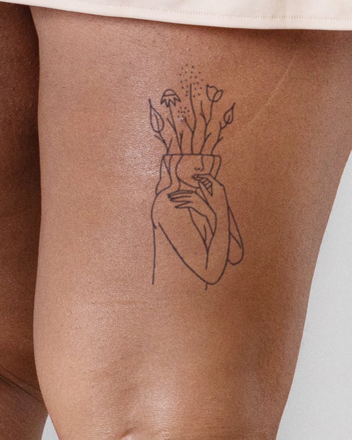 Flower Lady Tattoo Semi Permanent Tattoos By Inkbox Trade Inkbox