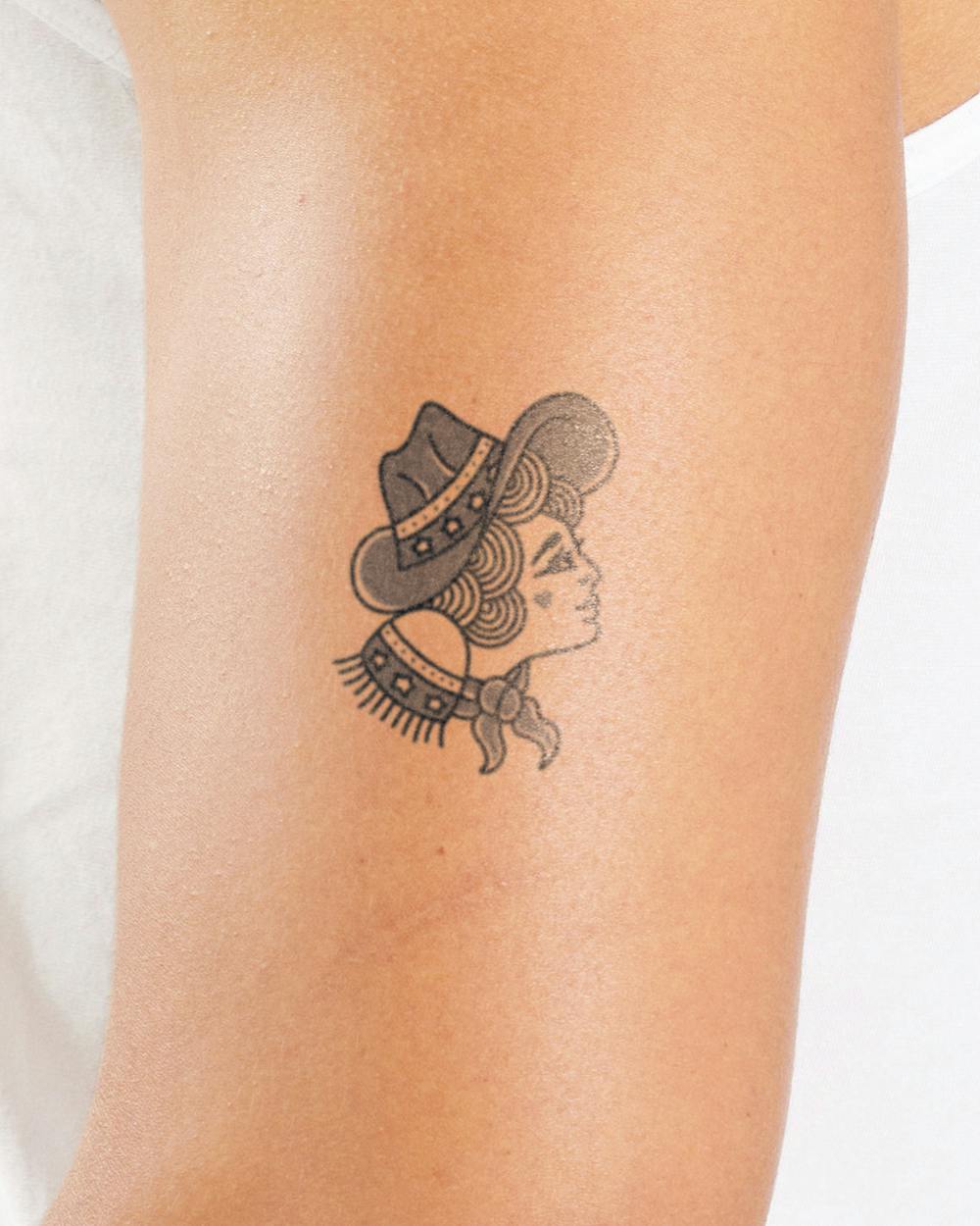 Flying Cowgirl Temporary Tattoo 