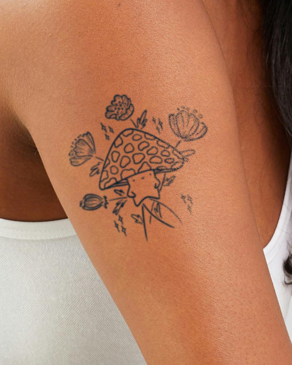 Toadstool Semi-Permanent Tattoo. Lasts 1-2 weeks. Painless and easy to  apply. Organic ink. Browse more or create your own. | Inkbox™ |  Semi-Permanent Tattoos