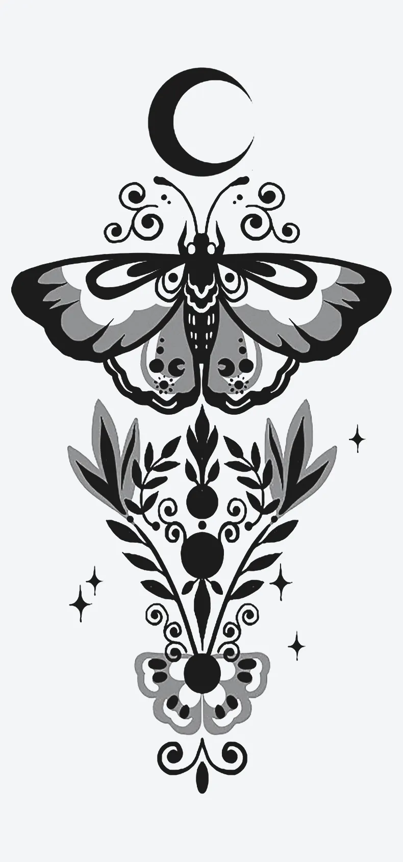 Moonlit Wings Semi-Permanent Tattoo. Lasts 1-2 weeks. Painless and easy ...